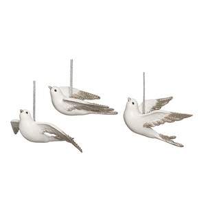 Transpac Resin Elegant Swallow Ornament Set of 3 Christmas Home Decorations - 1 of 1