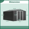 Metal Backyard Storage Shed with Lockable Doors,Outdoor Utility Garden Storage Shed with Ventilation,Weatherproof Metal Tool Shed-Coolbibila - 4 of 4