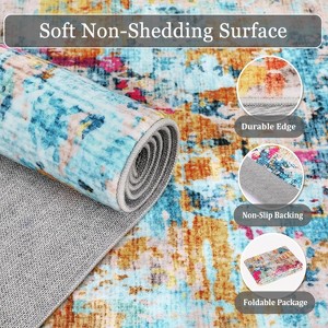 Runner Rug, Vintage Abstract Washable Hallway Runners for Kitchen Laundry Room, Ultra-Thin Soft Non-Slip Rug Runners for Entryway Bedroom - 1 of 4