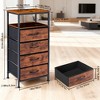 Lyngins Storage Side Table with 3 Fabric Drawers, Smart Nightstand with Charging Station, Multi-Drawer Small End Table Living Room & Bedroom Accent - 2 of 4