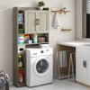 Over The Toilet Storage Cabinet with Barn Door, Home Space-Saving Toilet Rack - 4 of 4