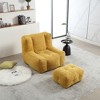 Lyngins Plush Mosha Velvet Bean Bag Chair & Ottoman, Ergonomic Lazy Chair, Fluffy Accent Chair, Indoor Modern Sofa Chair for Adults & Kids - 4 of 4