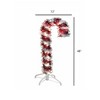 Kurt Adler Tinsel Candy Cane Light Up Christmas Plastic Decoration, Red/White, 4 Feet - 2 of 4