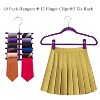 VECELO 25/30/50/60/100 pk Velvet Clothes Hangers Non Slip & Space-Saving Clothes Hangers with Finger Clips & Tie Rack 9 Color - 4 of 4