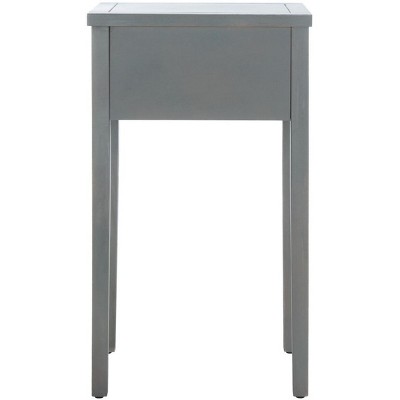 Ash Grey Elm Wood Nightstand with Drawer
