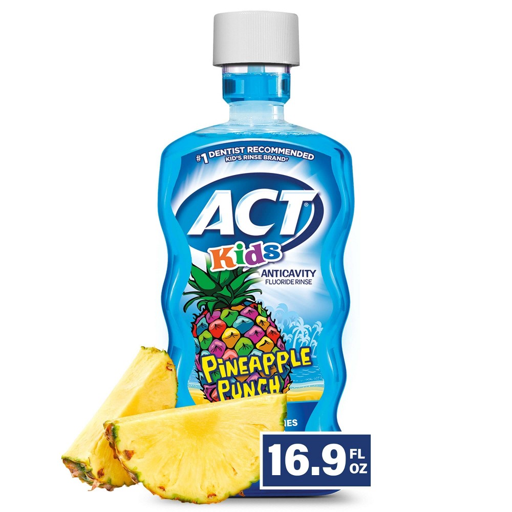 Photos - Toothpaste / Mouthwash AST ACT Kids Pineapple Punch Mouth Wash - 16.9 fl oz 