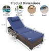 Garvee Patio Lounge Chairs, 2-Piece PE Wicker Patio Lounge Set, Adjustable Rattan Chaise Chairs w/Storage Table, Outdoor Pool Furniture - 2 of 4