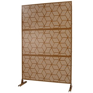 DSVIMOY Outdoor & Indoor Privacy Screen, Freestanding Decorative Privacy Screen for Deck Balcony Patio, Brown, 48"*76"*16" - 1 of 4