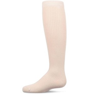 Memoi Girls' Pointelle Dot Knee High Socks Latte 14 - 1 of 4