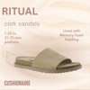 CUSHIONAIRE Ritual Women’s Slide Sandal – Suede Slip-On with Cork Footbed, Contoured Insole & Flexible Lightweight Outsole - 4 of 4