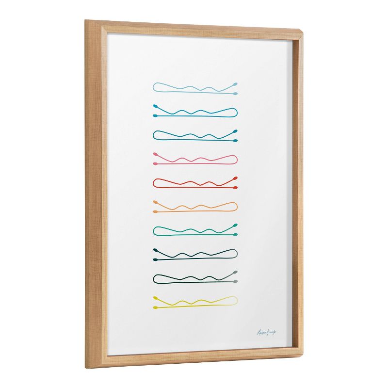 18&#34; x 24&#34; Blake Colorful Bobby Pins Framed Printed Glass Natural - Kate &#38; Laurel All Things Decor, 1 of 8