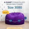 Ultimate Sack 3ft Bean Bag Chair, Oversized Comfortable Indoor Floor Lounger, Giant Foam-Filled Furniture for Relaxing, Purple Suede - 3 of 4