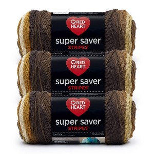 Red Heart Super Saver Yarn 24 Pack-Latte Stripe - 1 of 4