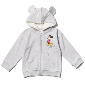 Disney Mickey Mouse Minnie Mouse Lion King Simba Baby Fleece Zip Up Hoodie Newborn to Infant - 1 of 4