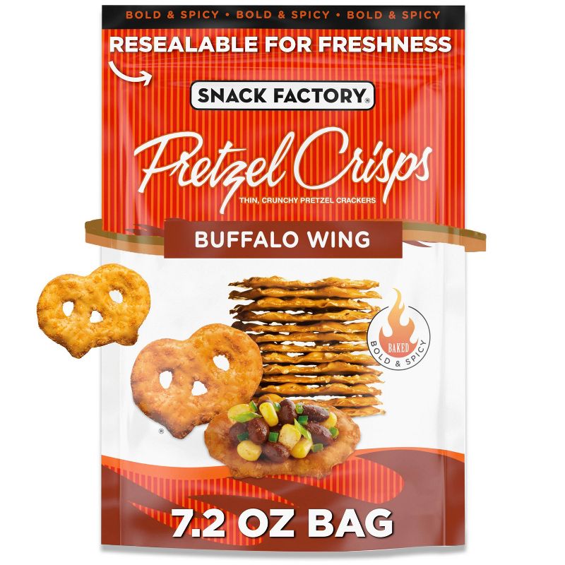 Snack Factory Buffalo Wing Pretzel Crisps - 7.2oz, 1 of 7