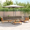 vidaXL Patio Pallet Sofa Set with Cushions - Solid Acacia Wood, Outdoor/Garden/Deck/Terrace, Modular Design, Taupe Cushions, 5 Pieces - 2 of 4
