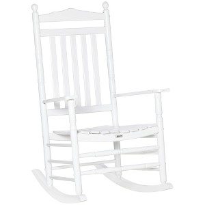 Aghana Digitals Black Poplar Wood Outdoor Rocking Chair with Slatted Design, Smooth Rockers & - 1 of 4