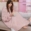 PAVILIA Faux Shearling Wearable Blanket Hoodie, Cozy Oversized Hooded Sweatshirt Adults, Warm Fleece Big Pocket - 4 of 4