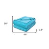 HomeRoots Twin Light Blue And Silver Fleece Woven Polka Dots Plush Blanket - 3 of 4