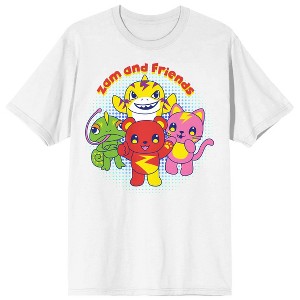 Zhong Zom And Friends Adult White Crew Neck Short Sleeve T-shirt - 1 of 3