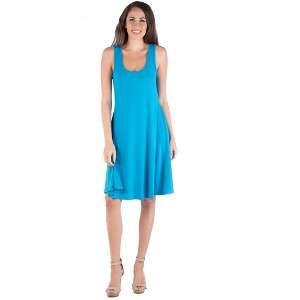24seven Comfort Apparel Sleeveless A Line Fit and Flare Skater Dress - 1 of 4