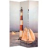 6" Double Sided Lighthouses Canvas Room Divider - Oriental Furniture - 3 of 3