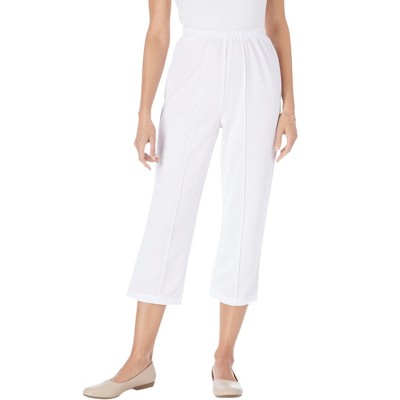 Woman Within Plus Size The Hassle-Free Soft Knit Capri