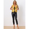 INSPIRE CHIC Women's Lapel Moto Biker Faux Leather Sleeveless Jacket - 4 of 4