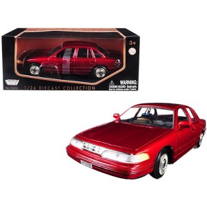 1998 Ford Crown Victoria Metallic Red 1/24 Diecast Model Car by Motormax - 1 of 3