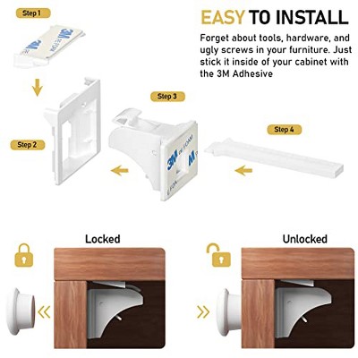 Baby Proof Me Magnetic Safety Lock Kit with 12 Locks and 3 Keys