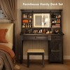 Aghana Digitals Gray Vanity Set with LED Light Mirror, Cushioned Stool, 4 Drawers, Cabinet & - 4 of 4
