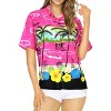 LA LEELA Hawaiian Shirts Womens Summer Beach Party Short Sleeve Vacation Tops Blouse Shirt Floral Colorful Blouses Dress for Women - 4 of 4