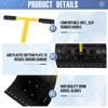 Coucheta 2-Wheel Snow Shovel Pusher, 43-Inch Adjustable Head & Height, Heavy Duty Ergonomic Rubber Grip for Easy Driveway, Sidewalk & Pavement Snow - 4 of 4