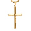 Steeltime Men's stainless steel crucifix tube pendant. Color Options: Silver, Gold, Black - 2 of 4