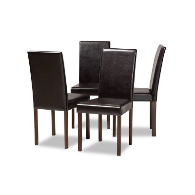 Set of 4 Andrew Modern Dining Chairs Dark Brown - Baxton Studio