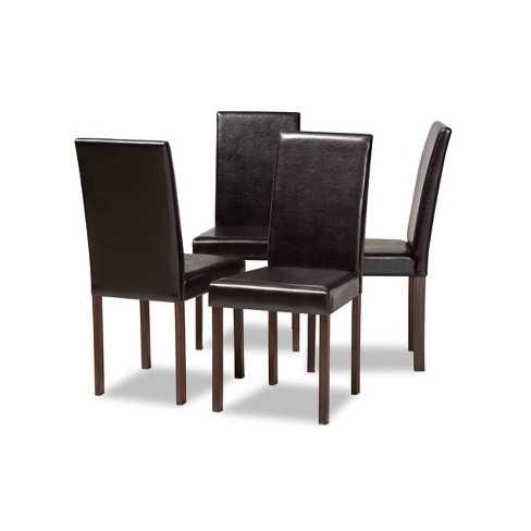 Set Of 4 Andrew Modern Dining Chairs Dark Brown Baxton Studio