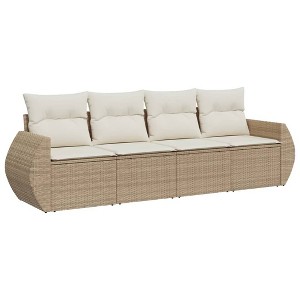 vidaXL Garden Sofa Set Beige, Cream white - 1 of 4