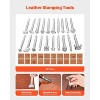 Angel Sar 72-Piece Leather Craft Tool Kit, Engraving Punching Stamping Sewing Tools Set with Storage Bag for Leatherworking, DIY Leather Repair - 3 of 4