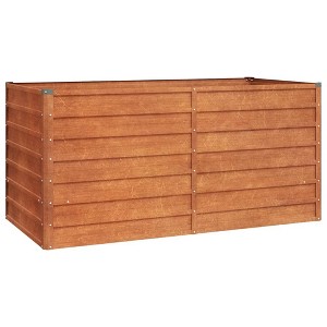 vidaXL Garden Raised Bed Planter - Corten Steel 63"x31.5"x30.3" for Outdoor, Patio, Balcony - Rusty Brown - 1 of 4