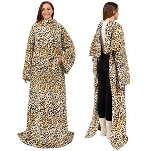 PAVILIA Fleece Wearable Blanket with Sleeves, Warm Cozy Soft Functional Lightweight Sleeved Throw Adults Men Women - 1 of 4
