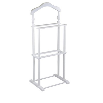Proman Products Sakura Twin Valet with Wooden Hanger, Trouser Bar & Tie Bar, White