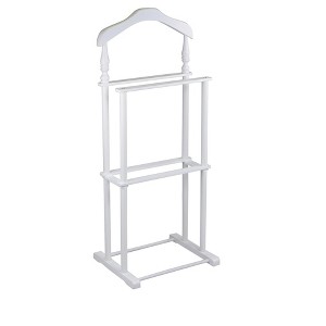 Proman Products Sakura Twin Valet with Wooden Hanger, Trouser Bar & Tie Bar, White - 1 of 4