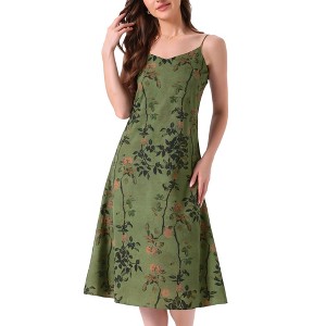 INSPIRE CHIC Women's Spaghetti Strap Sleepwear Camisole Floral Sleeveless Casual Nightgown - 1 of 4