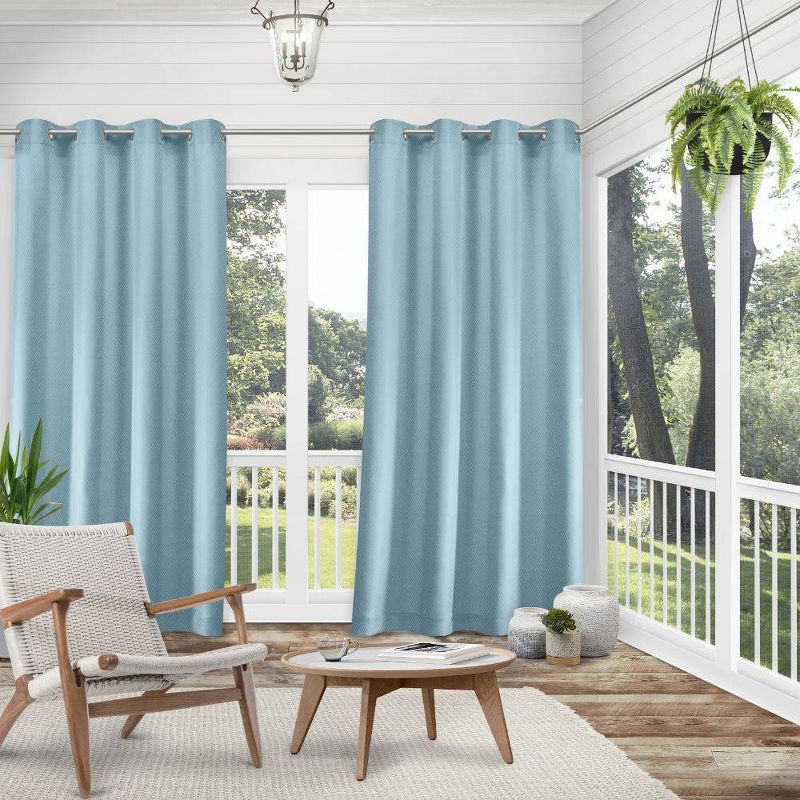 Set of 2 Indoor/Outdoor Solid Cabana Grommet Top Curtain Panels - Exclusive Home, 3 of 9