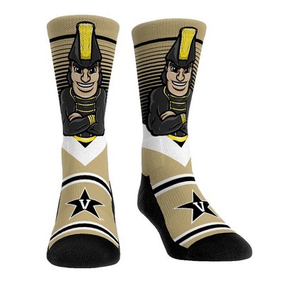 NCAA Vanderbilt Commodores Adult Mascot Showdown Crew Socks - L/XL