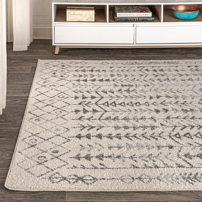 Vintage Moroccan-Inspired Easy-Care Gray 4' x 6' Area Rug