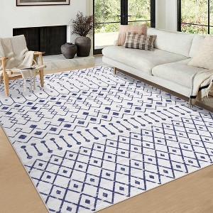Area Rugs Washable Rugs Bedroom Decor Moroccan Throw Rugs Geometric Carpet Living Room Rug Modern Area Rug for Bedroom Boho Rug - 1 of 4