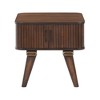 Chic Crate-Modern Storage End Table - Walnut Tambour Doors & Shelves for Living Room (Furniture) - 2 of 4