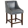 Merrick Lane 24 Inch Counter Height Stool with Nailhead Trim - Set of 2 - 3 of 4