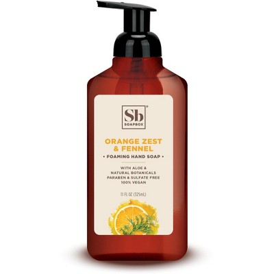 Soapbox Orange Zest and Fennel Foaming Hand Soap 11oz.